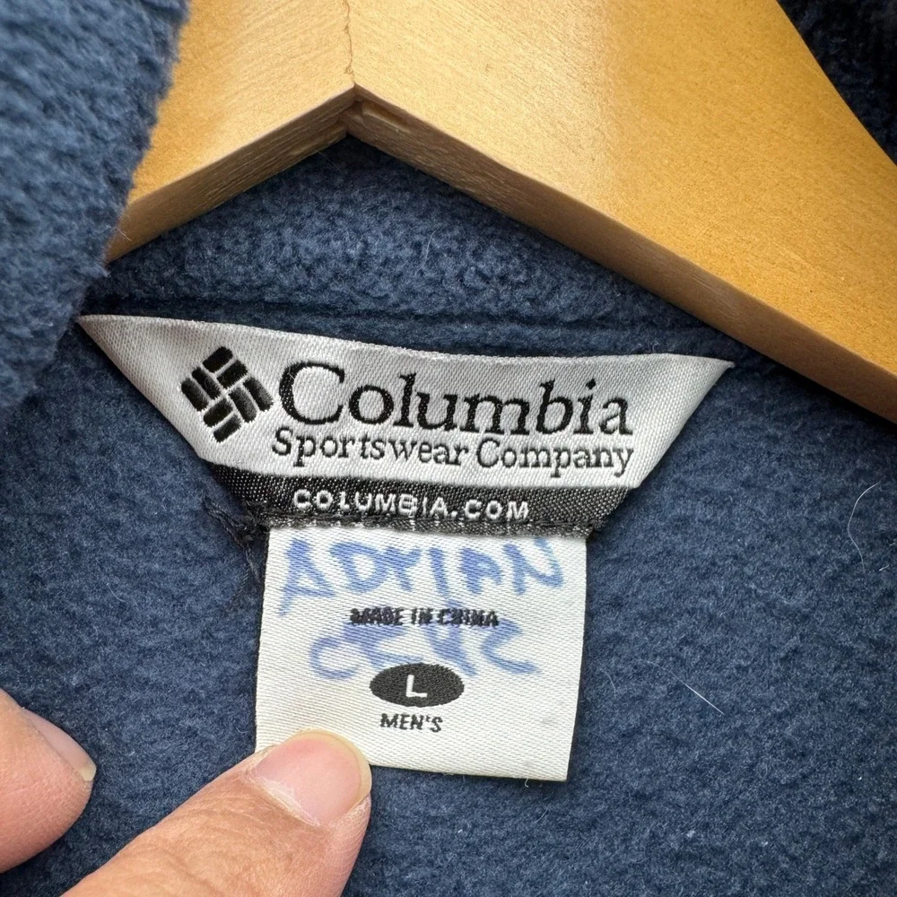 Columbia Steens Mountain Fleece Vest‎ Mens L Navy Blue Sleeveless Outdoor Fleece